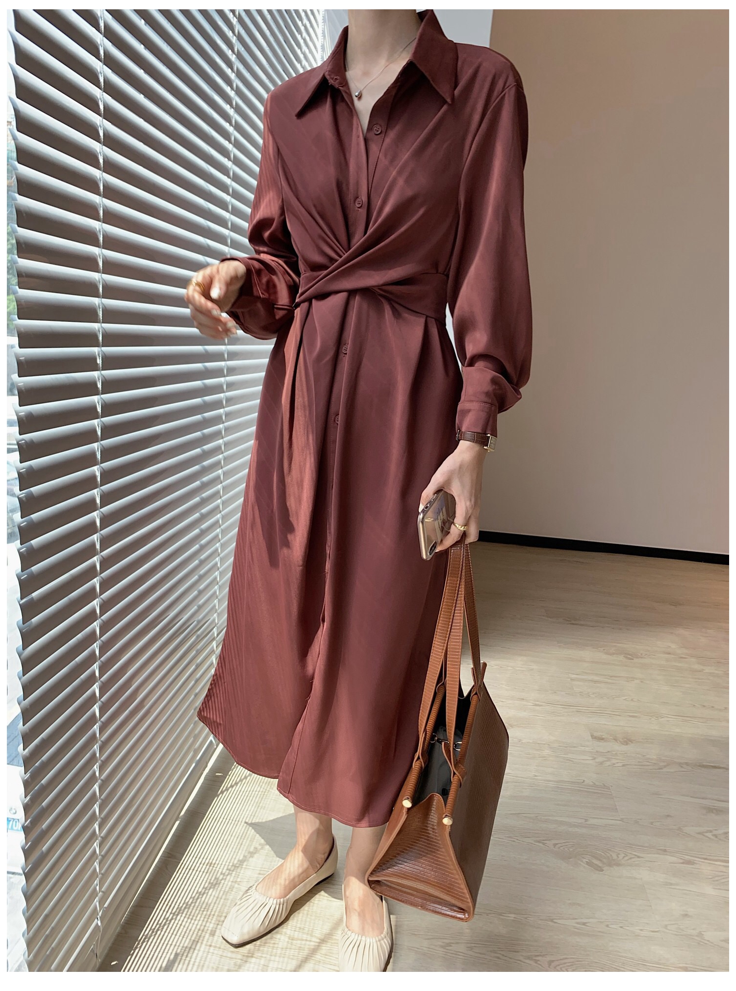 Đầm Sơ Mi Thắt Eo Thanh Lịch Cho Nữ | BigBuy360 - bigbuy360.vn