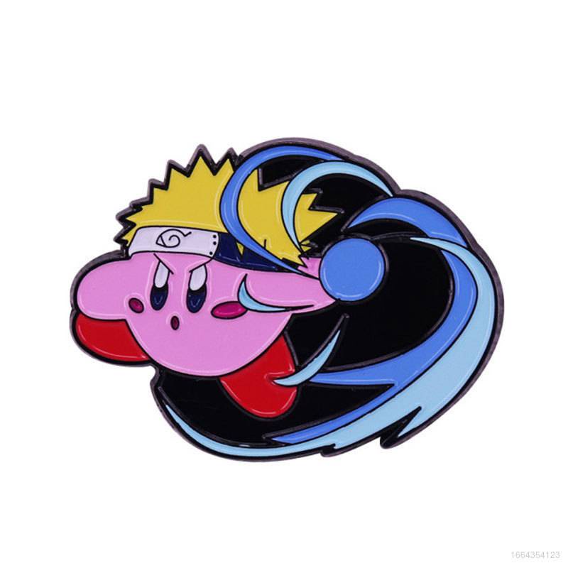 Huy Hiệu Cài Áo Kim Loại Hình Hoạt Hình Naruto Kirby