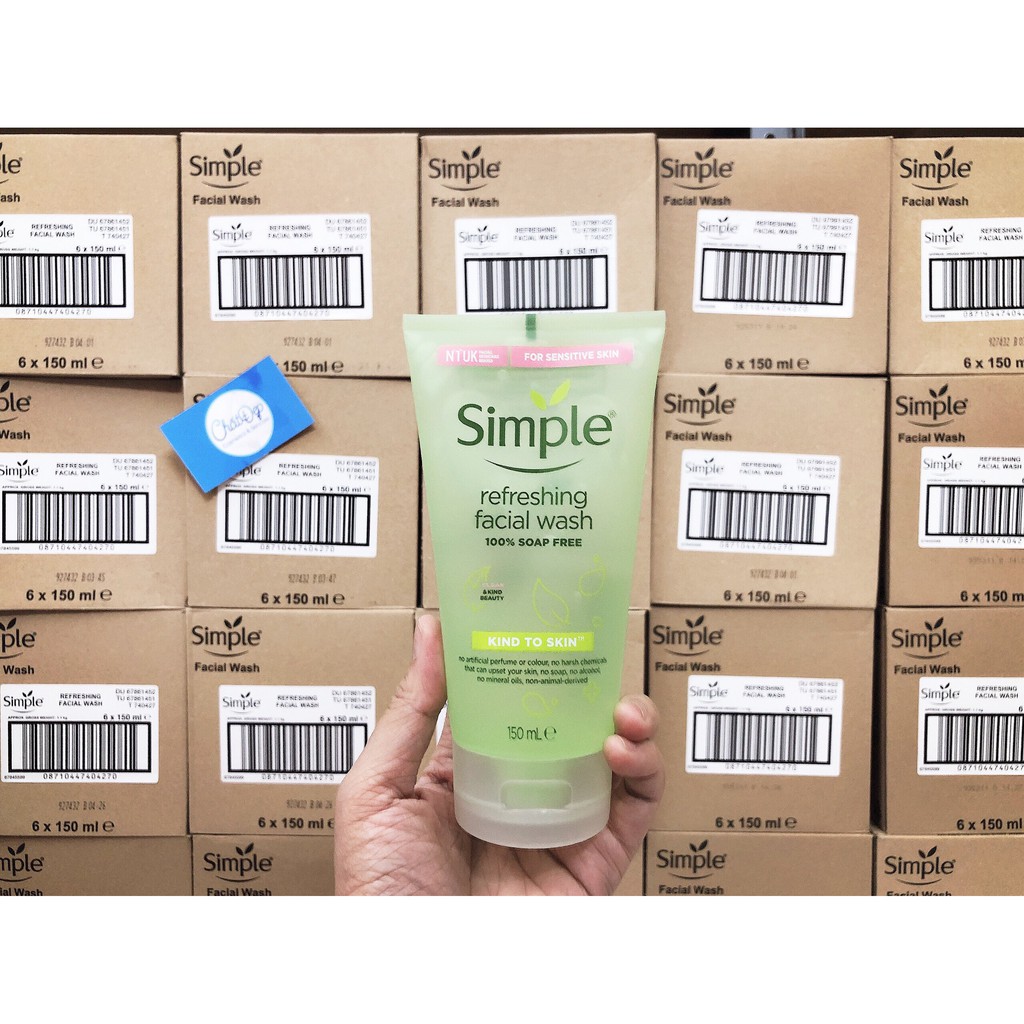 Combo Nước hoa hồng Simple và Sữa rửa mặt dạng Gel Refreshing Simple 150ml