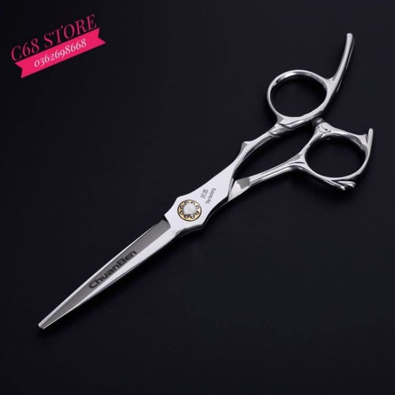 Bộ kéo cắt tỉa tóc THE FACTORY cán cầm họa tiết Size 6 inch