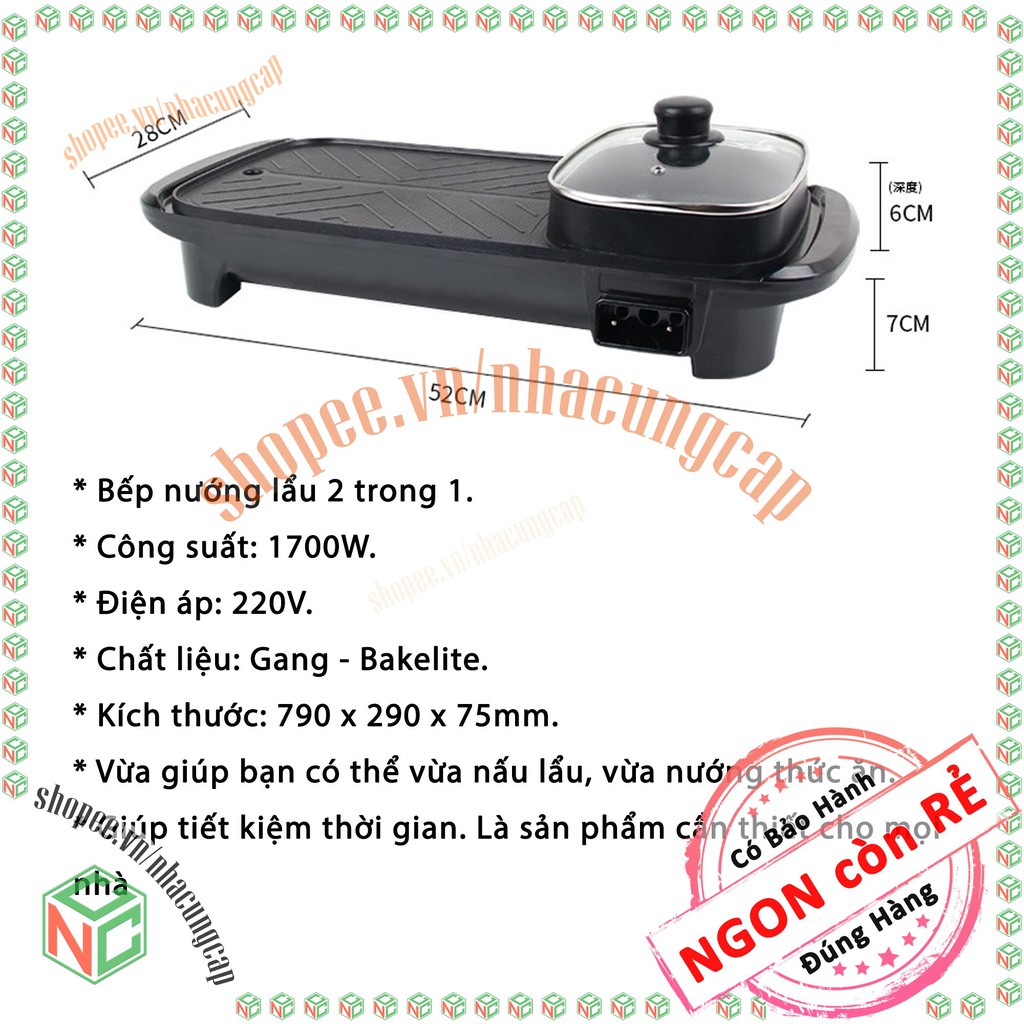 Bếp lẩu nướng 2 trong 1 - BBQ tại gia thiệt là đã Ngon Bổ Rẻ - NDHS-4904-BepLauNuong