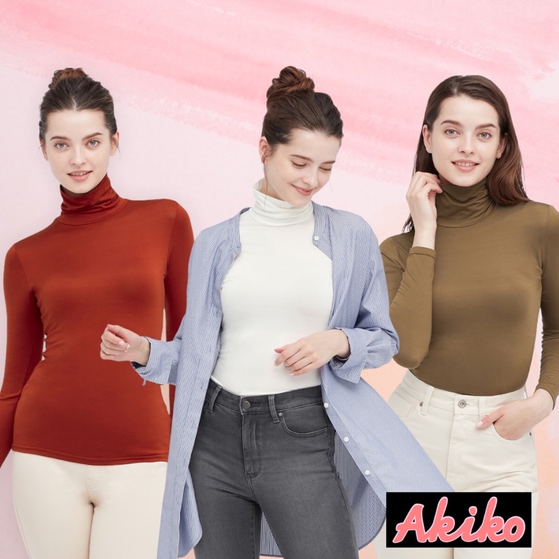 Áo giữ nhiệt nữ cổ cao Heattech Uniqlo nhẹ và ấm