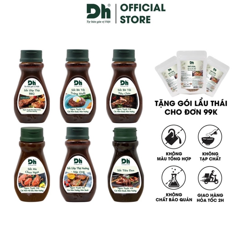 Sốt ướp thịt BBQ Dh Foods gia vị nước sốt nêm sẵn chế biến đồ nướng tiện lợi 200gr