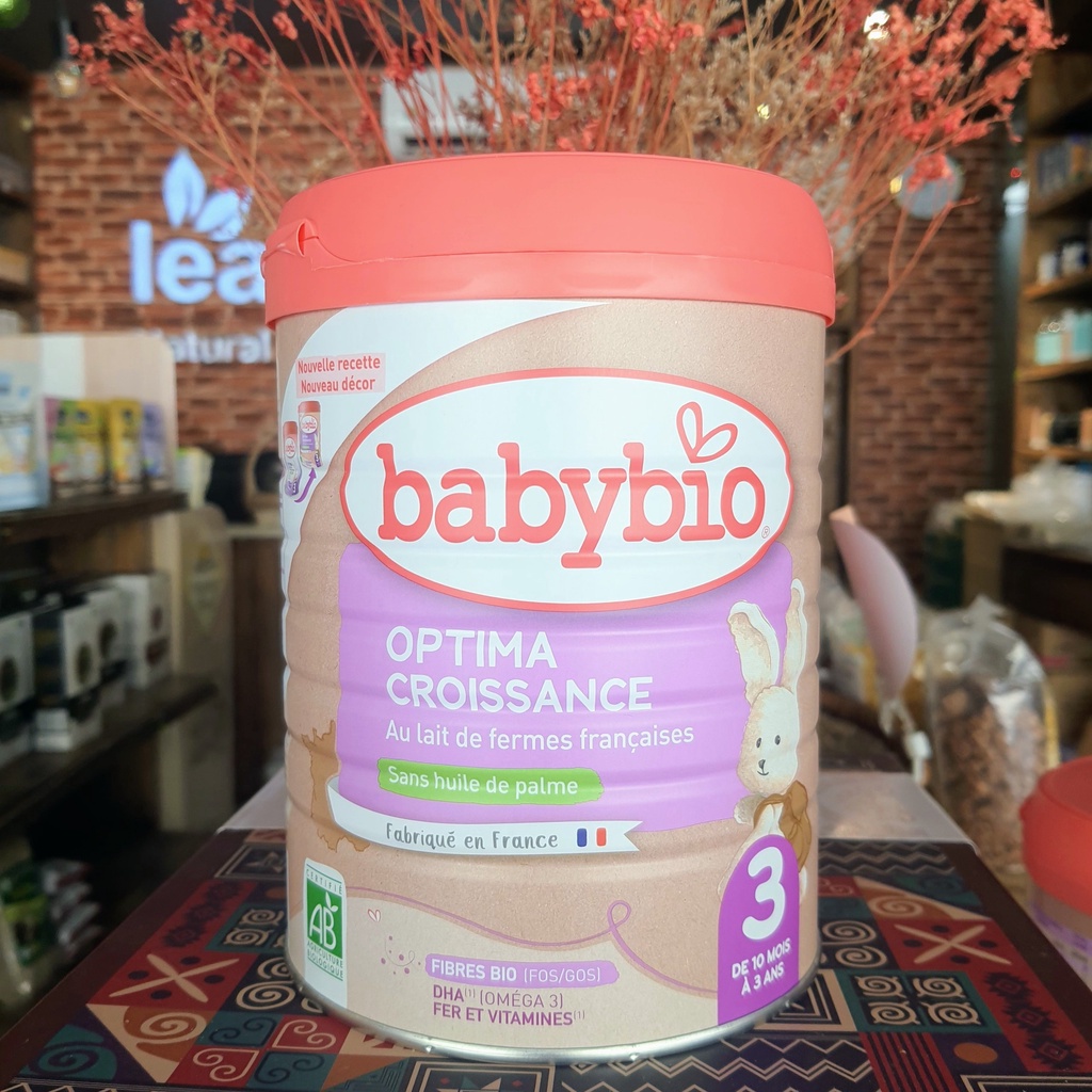 Sữa bò hữu cơ số 3 Babybio dòng Optima bổ sung lợi khuẩn 800g (10 - 36 tháng)