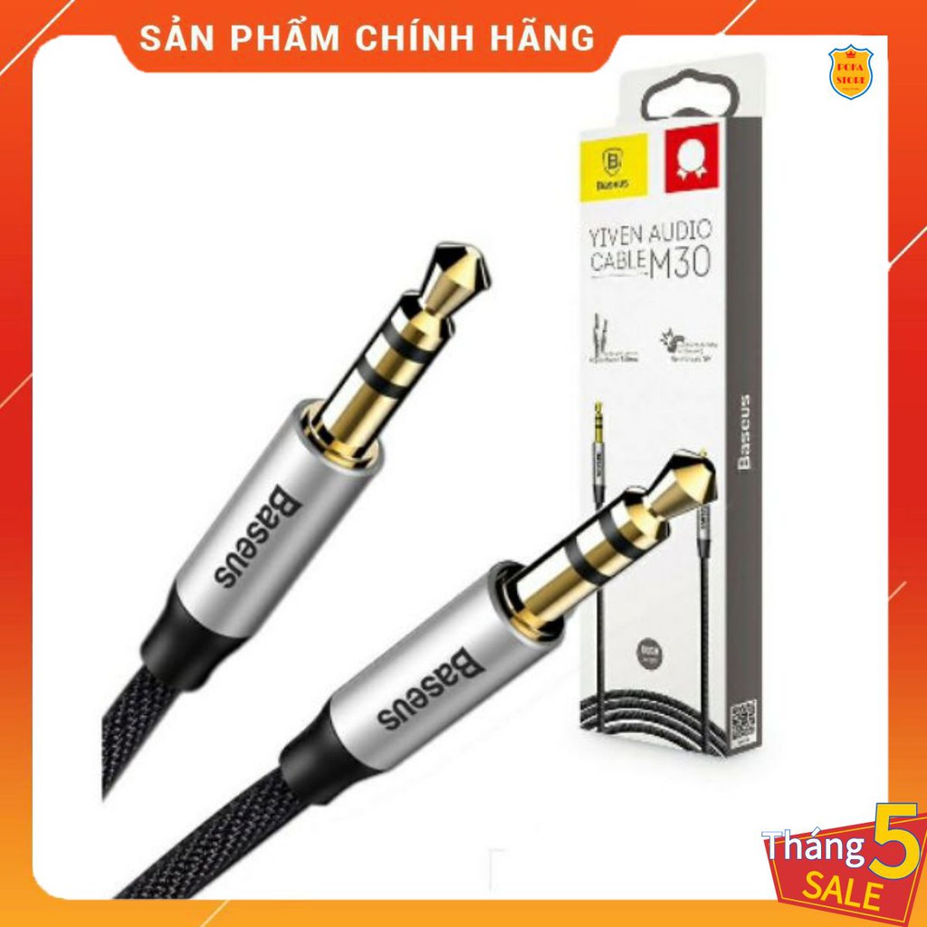 Dây cáp âm thanh chất lượng cao AUX Audio 3.5 Baseus M30 (Aux Cable 3.5mm Jack Male to Male)