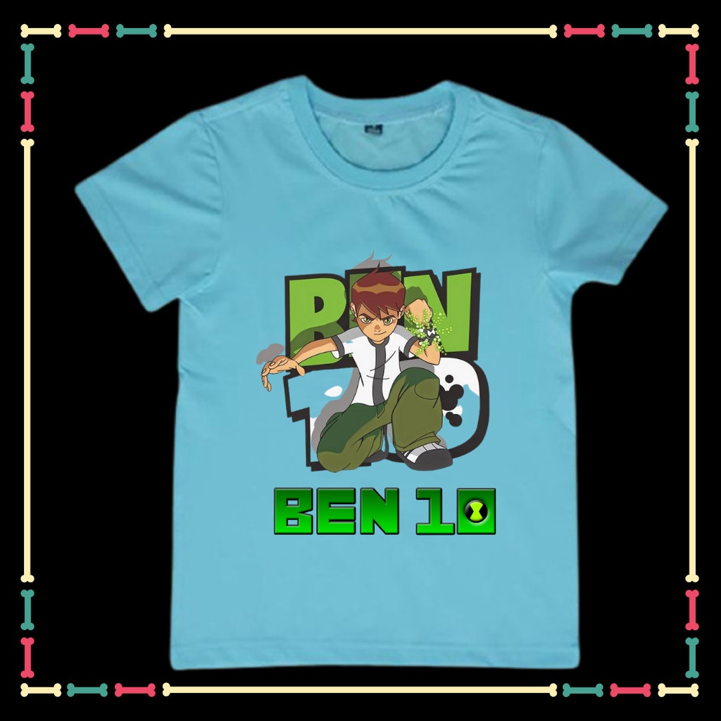 Áo Ben 10 tay ngắn phông rộng cổ tròn đủ size áo cho bé trai