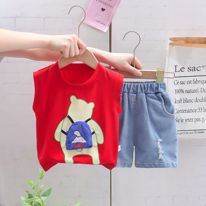 Bộ ba lỗ hình con gấu phong cách hàn quốc cho bé trai và bé gái - BO97