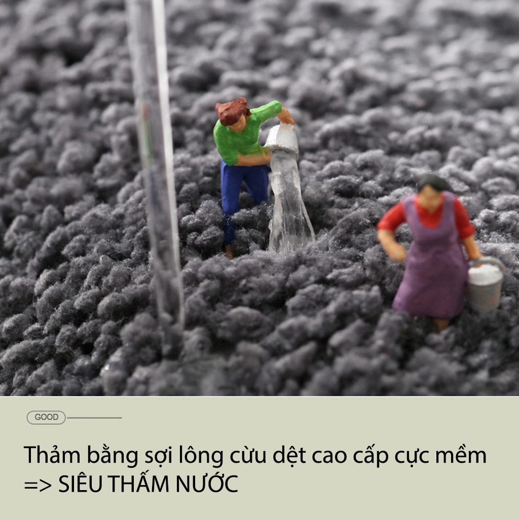 Thảm Lau Chân Cao Cấp, Thảm Chùi Chân Siêu Thấm Nước, Chống Trơn Trượt Hàng Nhập Khẩu