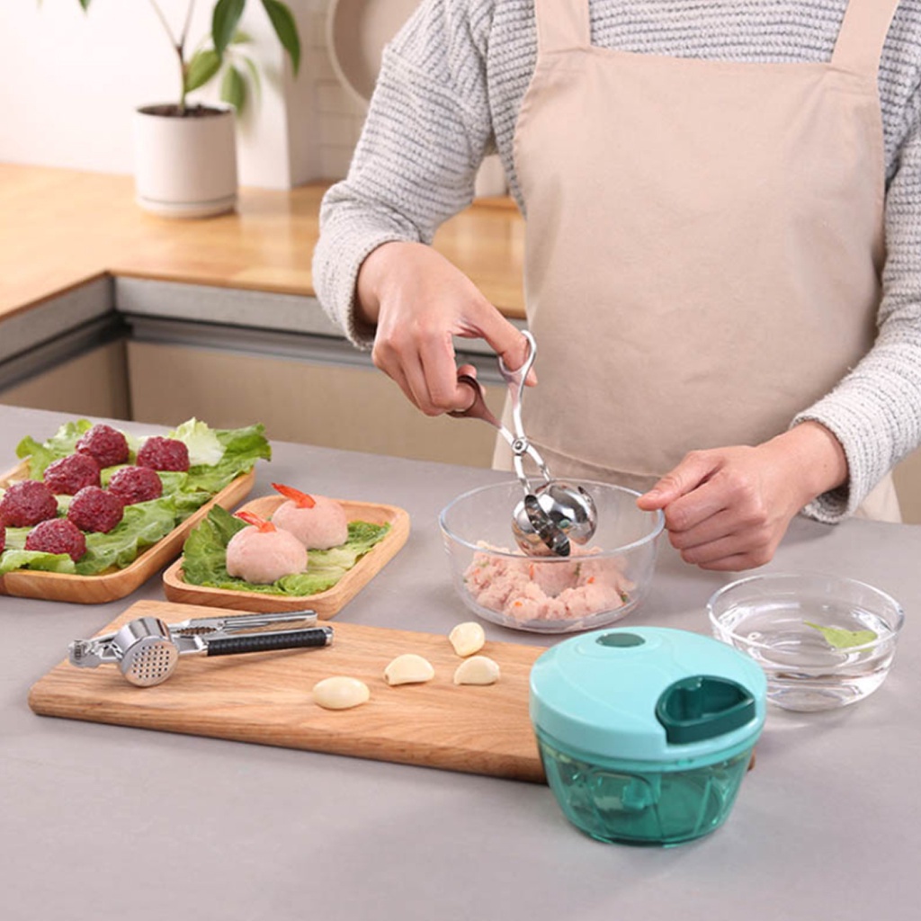 Dụng cụ làm thịt viên, chả viên bằng inox, muỗng múc thịt viên hot hit