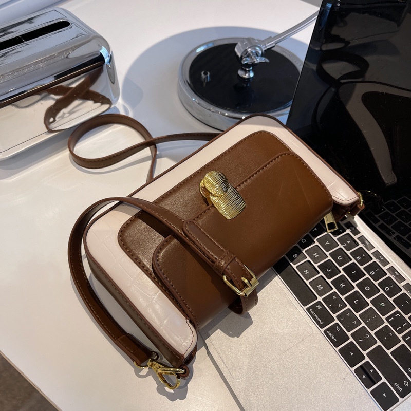 Túi xách đeo 1 vai IELGY hình vuông nhỏ màu sắc tương phản khí chất thời trang chất lượng cao