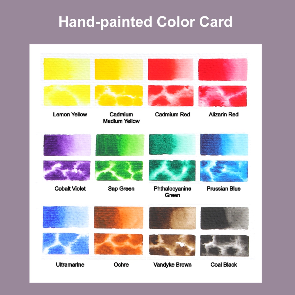 Hộp rỗng acrylic/set hộp rỗng acrylic/hộp màu nước 12 màu/màu nước và đệm SeamiArt