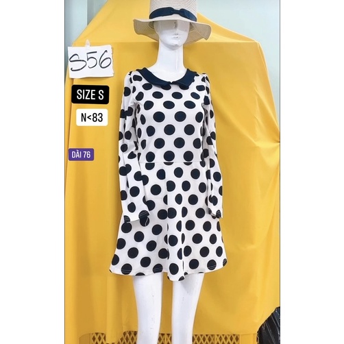 đầm chấm bi cổ sen size S.S56