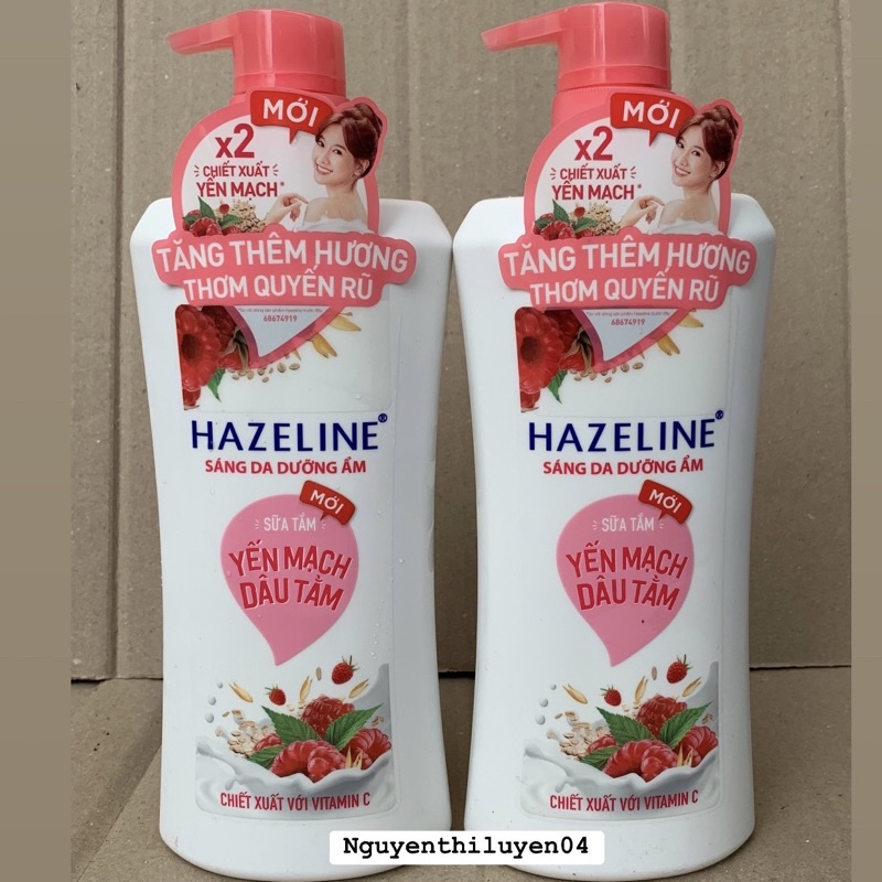 Sữa tắm Hazeline dâu tằm và hương matcha lựu đỏ chai 670g
