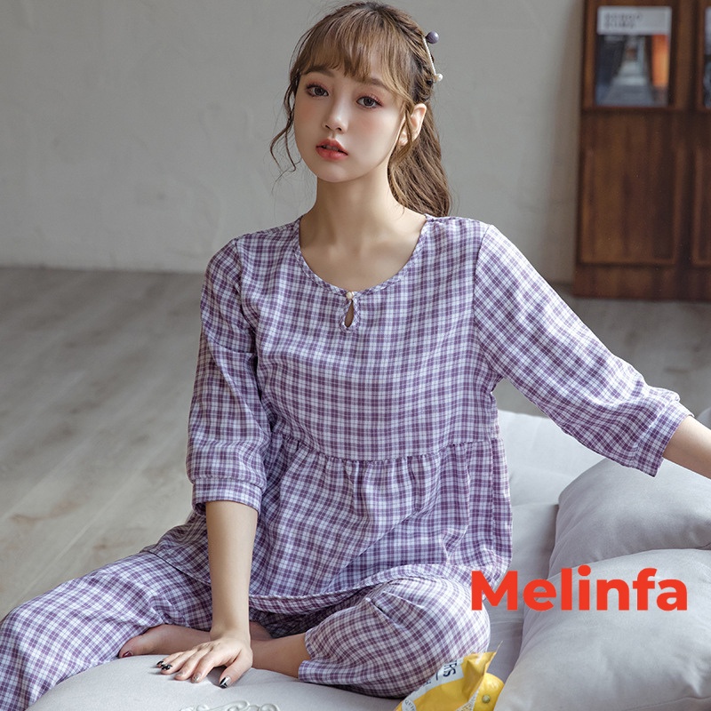 (Xả kho)Bộ đồ ngủ quần dài nữ vải bông Cotton tự nhiên mềm mại thoáng mát, bộ Pyjamas mặc nhà nữ mã VABD0282