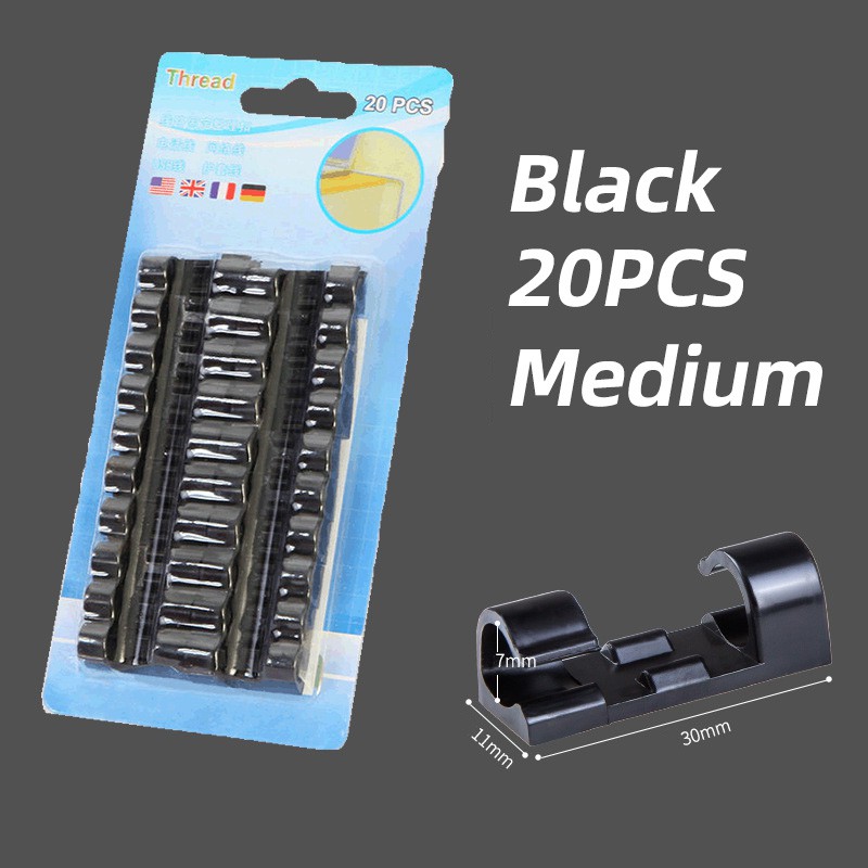 Set 20 Kẹp Cố Định Dây Cáp Sạc / Tai Nghe Để Bàn Tiện Lợi