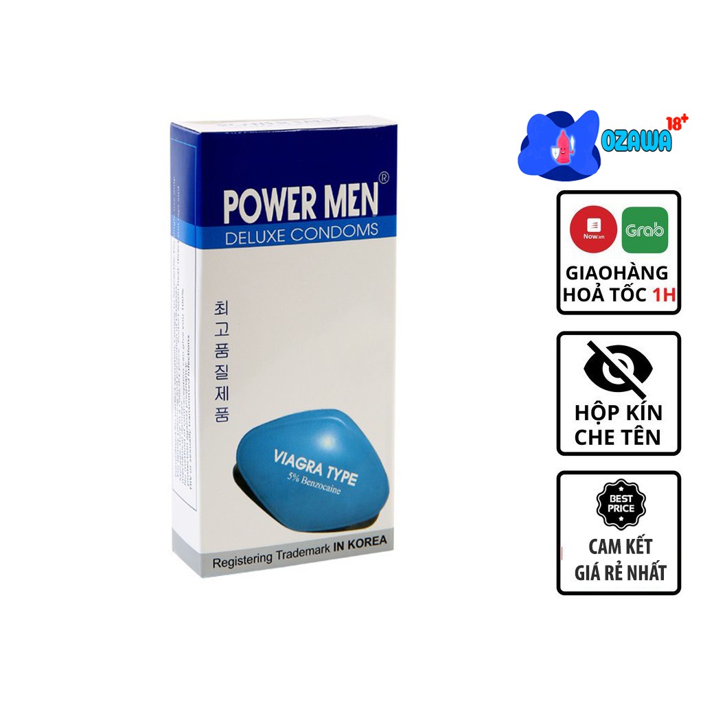 [Sản Phẩm Cao Cấp] Bao Cao Su Chống Xuất Tinh Sớm Power Men Viagra Kéo Dài Quan Hệ Nhập Khẩu Chính Hãng Hộp 12 Chiếc