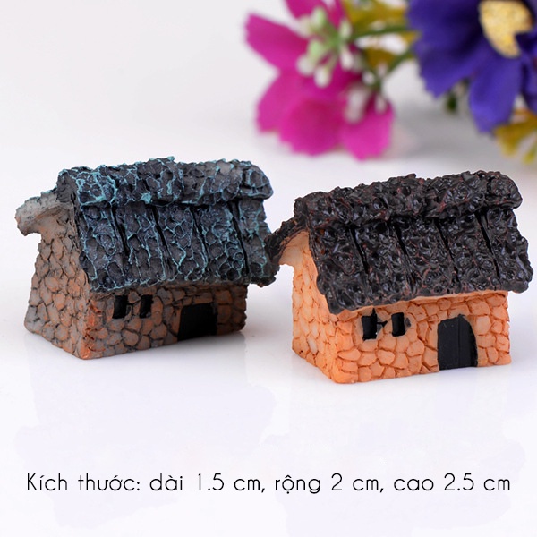 Phụ kiện nhà tranh, nhà nông thôn cao cỡ 3 cm, trang trí tiểu cảnh terrarium, mô hình, cây cảnh - chaucaydep