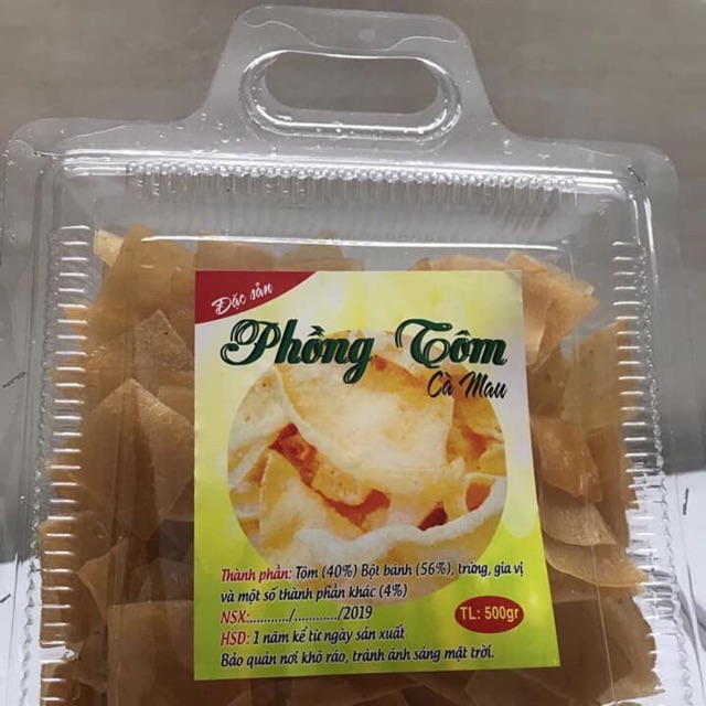 Phồng tôm cà mau 50k/hộp 500g