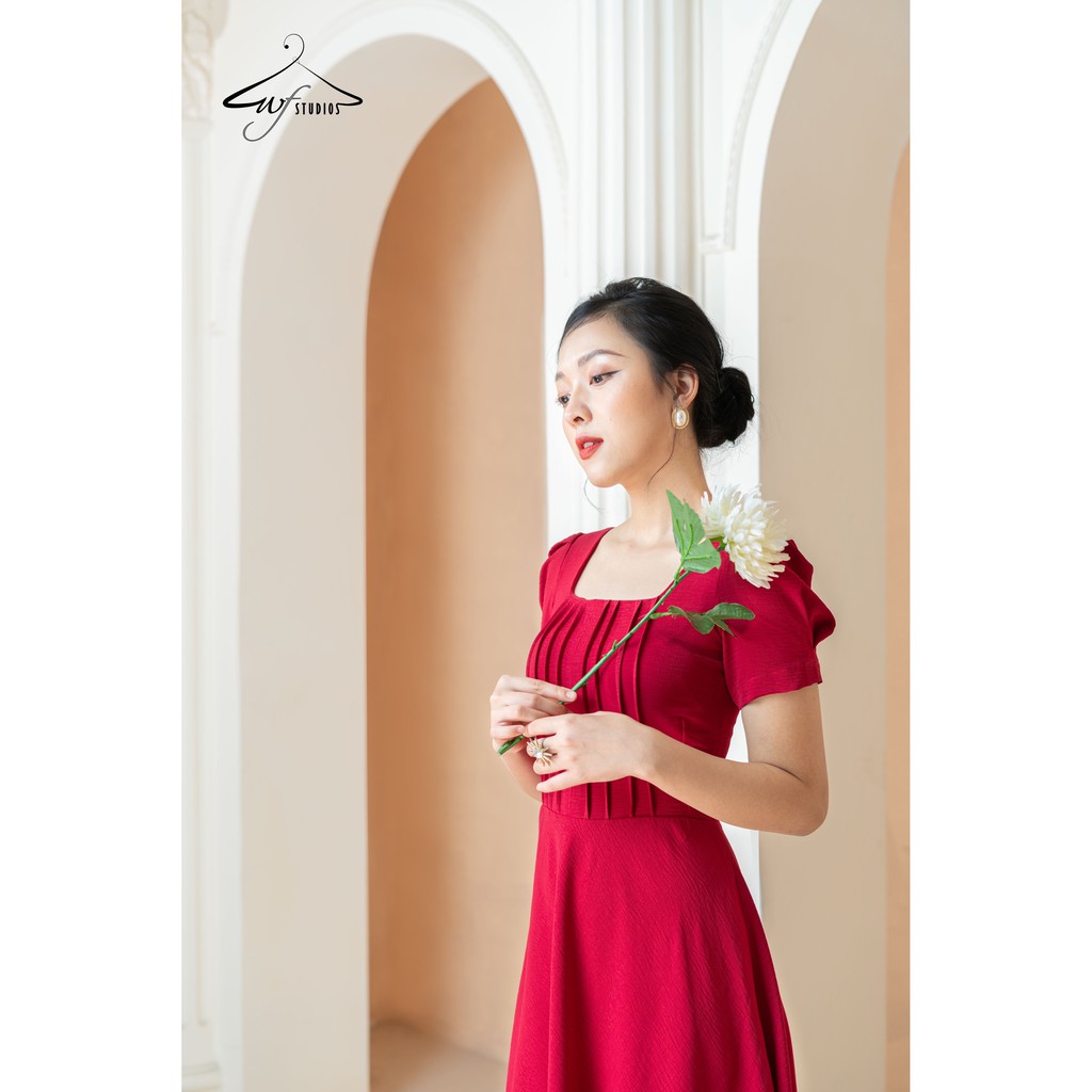 Váy cổ vuông xếp ly-Nana Dress-V07-wfstudios