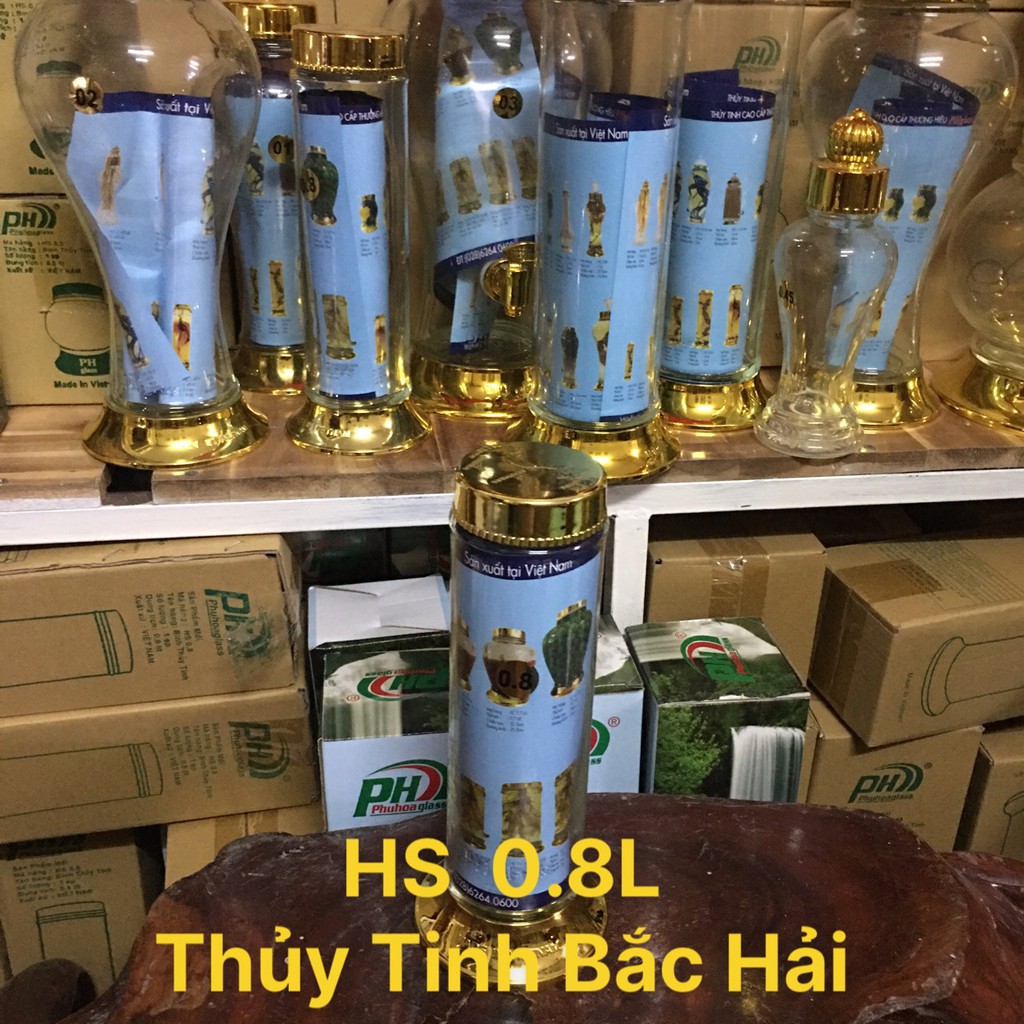 BÌNH NGÂM RƯỢU THỦY TINH CAO CÂP 0.8 Lít -THỦY TINH BẮC HẢI