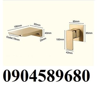 Vòi rửa tay màu vàng âm tường HD136G