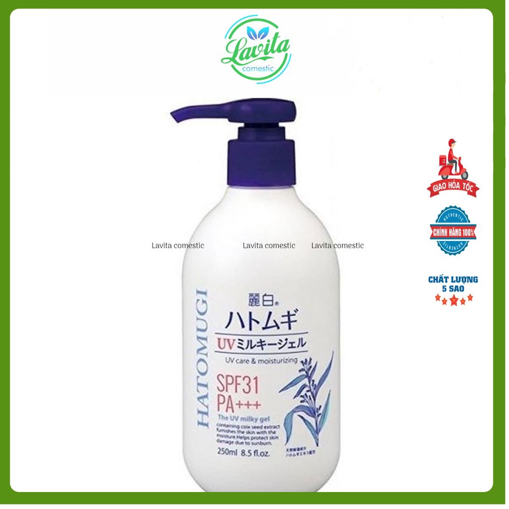 SỮA DƯỠNG THỂ TRẮNG DA CHỐNG NẮNG HATOMUGI UV CARE MOISTURIZING SPF31 250ML