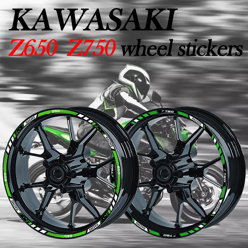 Kawasaki Z650 Z750 Tem phản quang bánh xe mô tô Kawasaki Sọc Decal Dán trang trí chống thấm nước