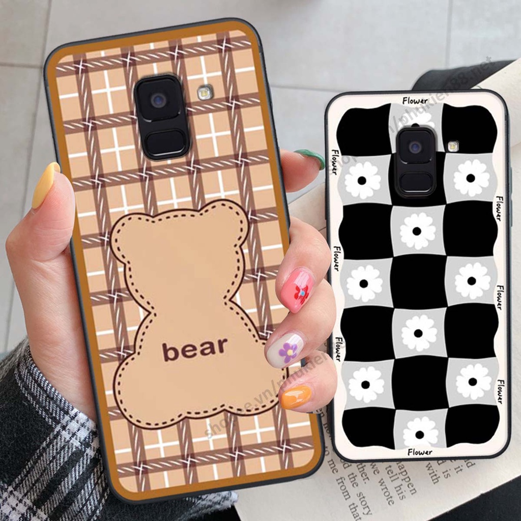 Ốp lưng Samsung A6 2018 / A6 Plus / A6+ ốp điện thoại LineBear, bé tóc xù, hoa siêu đẹp