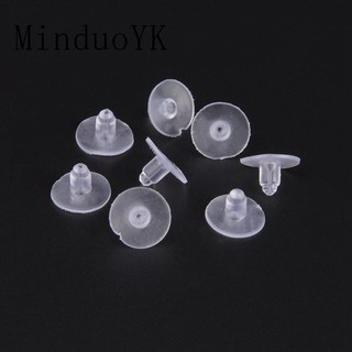 Set 100 cái nút chặn kim bông tai bằng silicon trong suốt hình tròn 