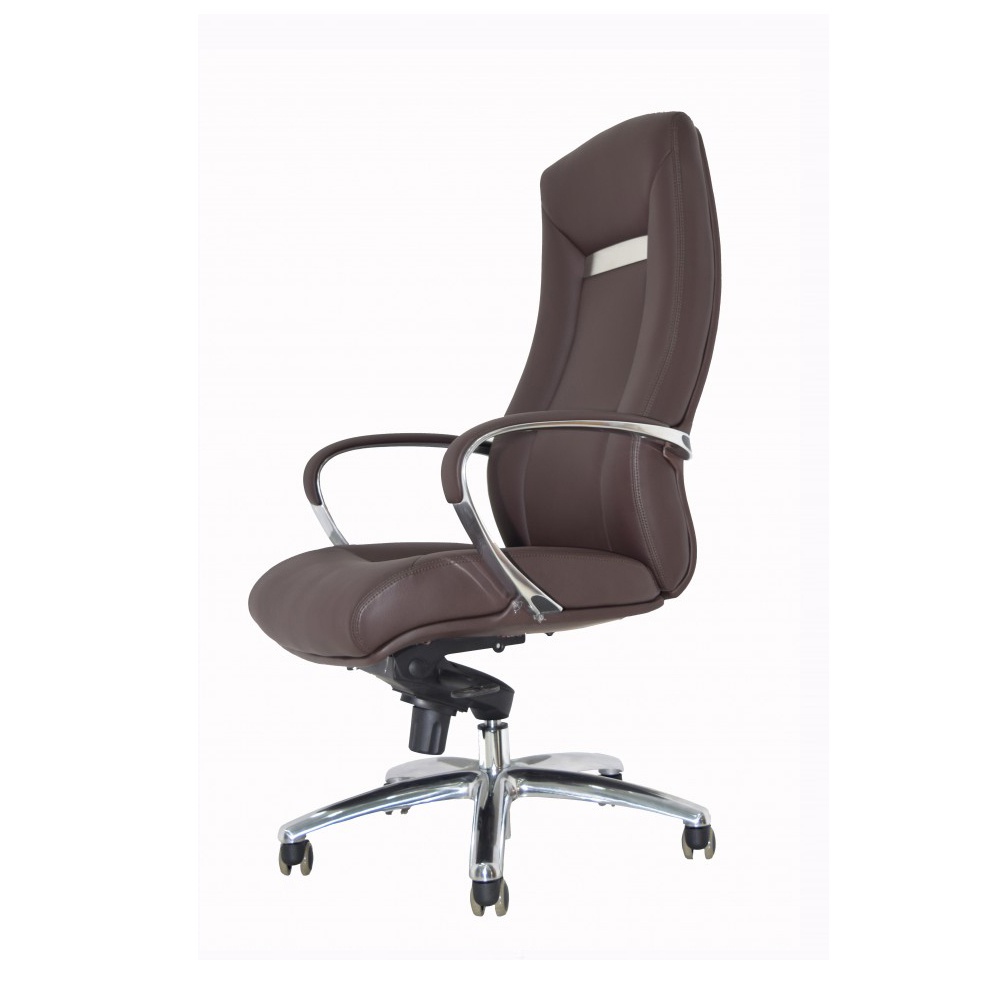 Ghế Quản lý mâm 2 cần IBIE ID804 tay ốp, chân nhôm, lưng nệm bọc da PU ngoại nhập