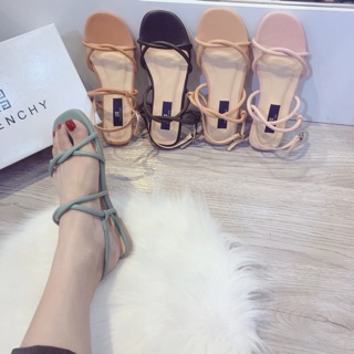 SANDAL 2 QUAI LẬN (ĐEN - BÒ - XANH)