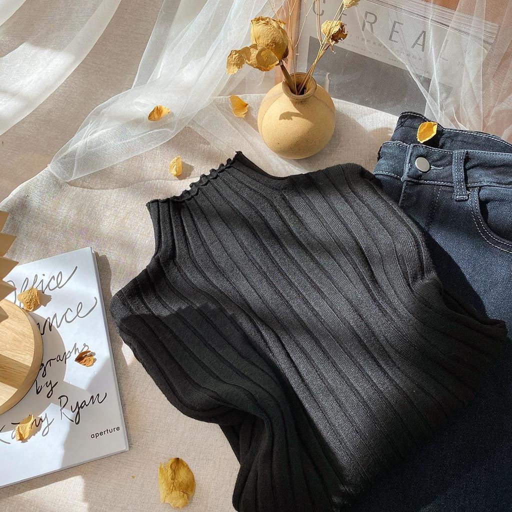  Áo sweater dệt kim tay dài cổ cao gân sọc màu trơn thời trang thu đông cá tính | BigBuy360 - bigbuy360.vn