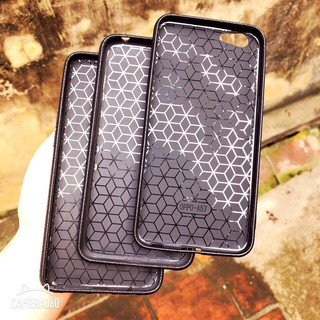 Ốp cao su đen giả da ❤️FREESHIP đơn từ 150k❤️ điện thoại Oppo bóng đẹp cầm chắc tay