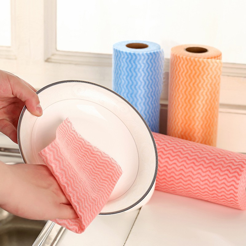 Cuộn 50 khăn lau đa năng Homeeasy loại to - Khăn giấy vải siêu dai sử dụng nhiều lần , sạch vết bẩn nhanh