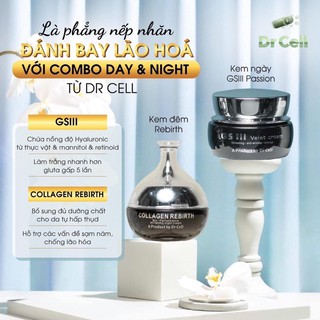 Kem Đêm Collagen Rebirth Dr Cell 30gram dưỡng da trắng hồng chống lão hoá mờ nếp nhăn