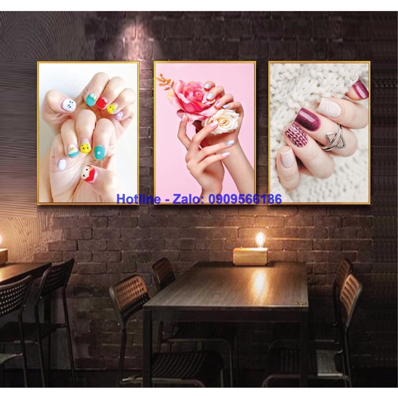 BỘ 3 KHUNG TRANH CHO TIỆM NAIL VỚI NHIỀU MẪU MÃ SANG TRỌNG HIỆN ĐẠI