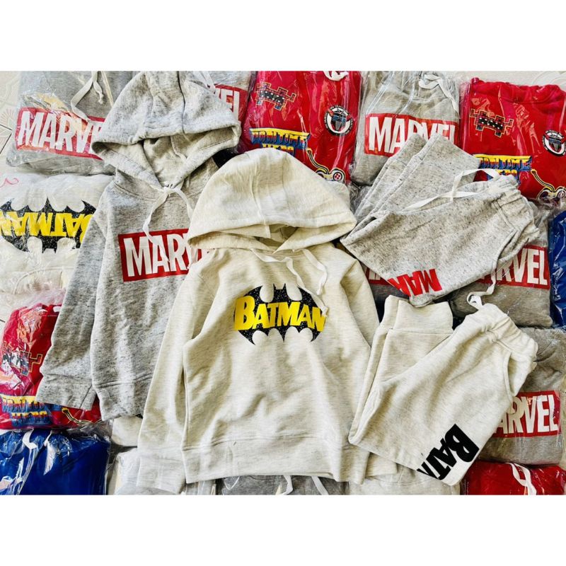 Bộ nỉ da cá HM bé trai xuất dư (có mũ)