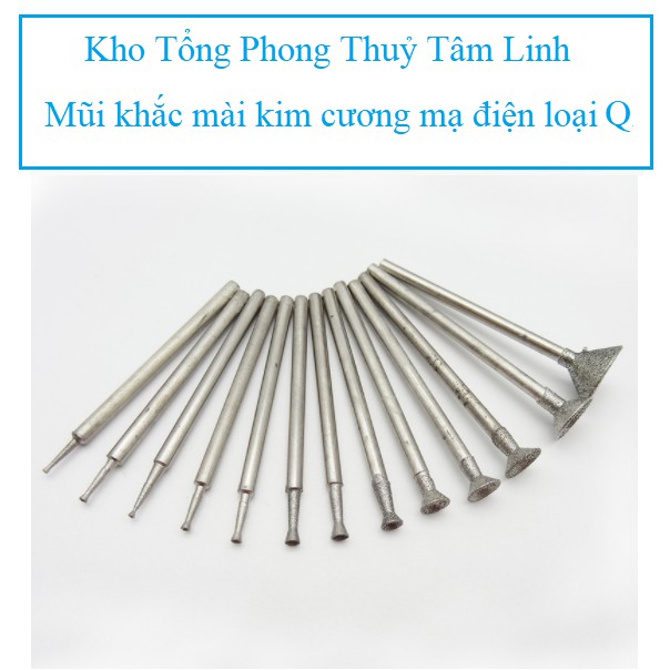 Mũi kim cương khắc tạo hình cầu loại Q| Kho tổng phong thủy tâm linh