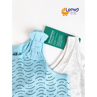 Set 2 áo ba lỗ xanh/ghi [HM Authentic] - Ảnh thật