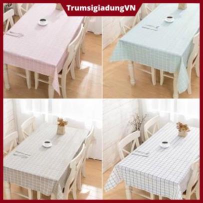 Khăn Trải Bàn Caro PVC không thấm nước khăn làm phông nền chụp ảnh Bàn Ăn Tiện Lợi MS88038