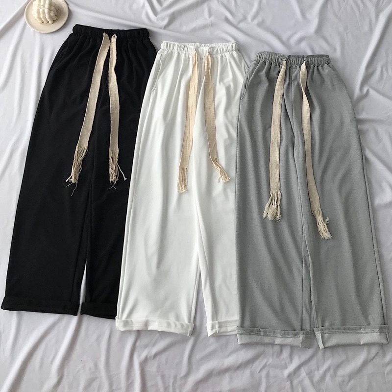 Quần Suông Ống Rộng Phối Dây TRENDY PANT Unisex Nam /Nữ (Ảnh Thật/Có Sẵn) | WebRaoVat - webraovat.net.vn