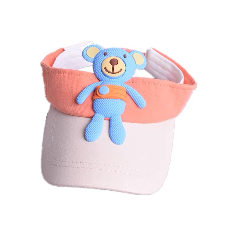 Mũ lưỡi trai hở chóp cho bé trai bé gái hoạ tiết thêu gấu , phù hợp 6 tháng - 4 tuổi