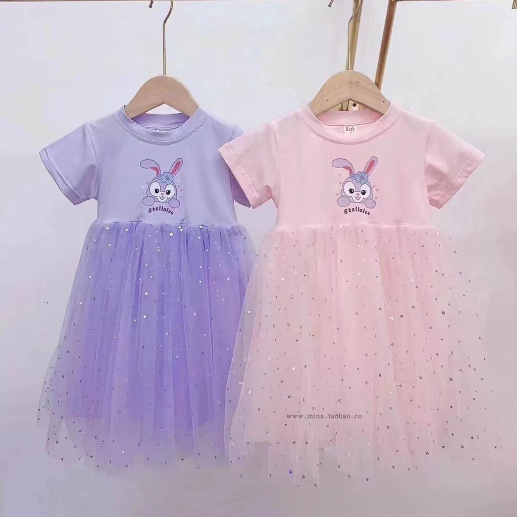 Đầm Công Chúa Ngắn Tay In Họa Tiết StellaLou Thời Trang Mới Dành Cho Bé Gái 2022