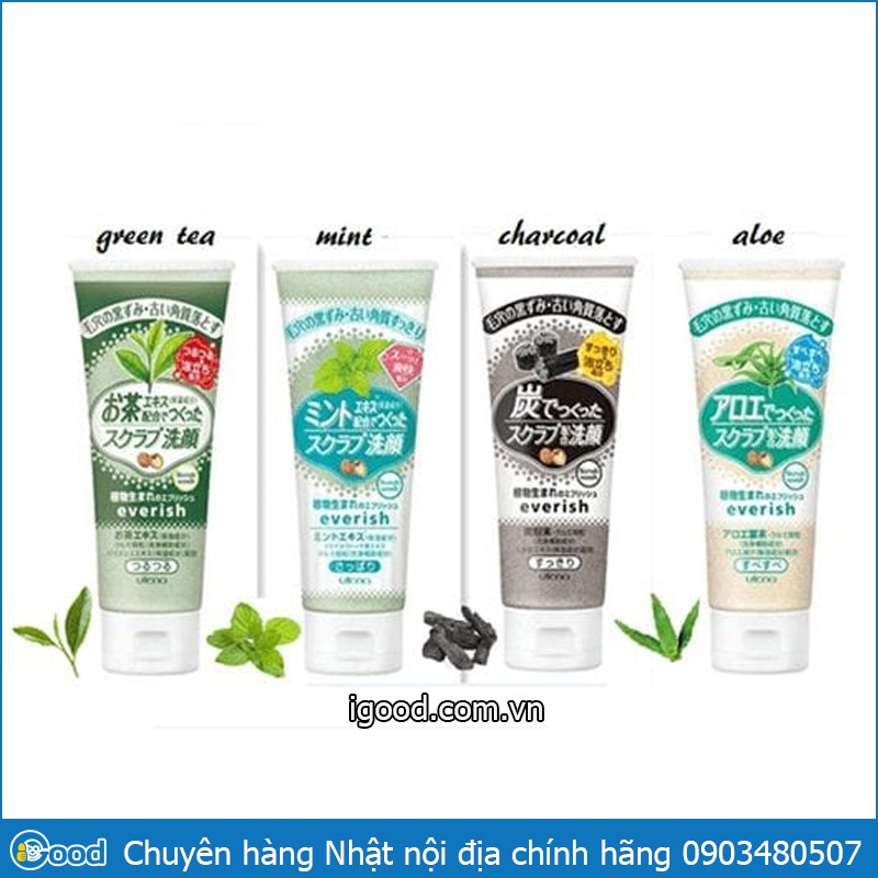 Sữa Rửa Mặt Tẩy Tế Bào Chết Utena Everish Nhật Bản 135g