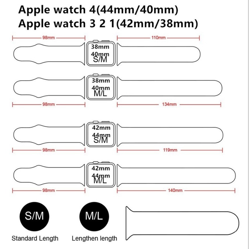 Dây đeo silicon cho đồng hồ thông minh Apple iWatch series 6 SE 5 4 3 2 1 44mm 42mm 40mm 38mm