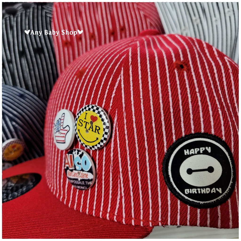 Mũ nón Hiphop Snapback cho bé trai và bé gái kiểu dáng bóng chày đính sticker gỗ 4 màu cực hot ❣❣ ❣❣