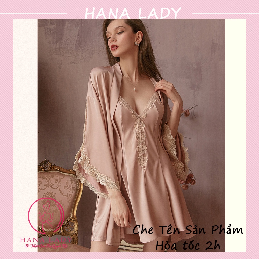 Váy ngủ 2 dây kèm choàng lụa sexy quyến rũ VN463