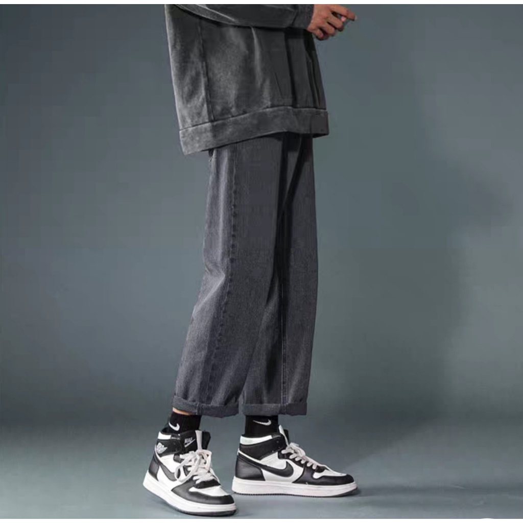 Quần jean baggy cao cấp - quần kaki nam dáng ông suông đơn giản thiết kế hiện đại hàng nhập Quảng Châu