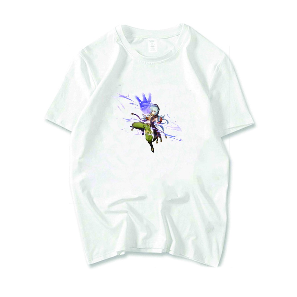 Áo thun phông trắng in hình GENSHIN IMPACT game chibi anime thời trang nam nữ xinh xắn độc đáo dễ thương m1