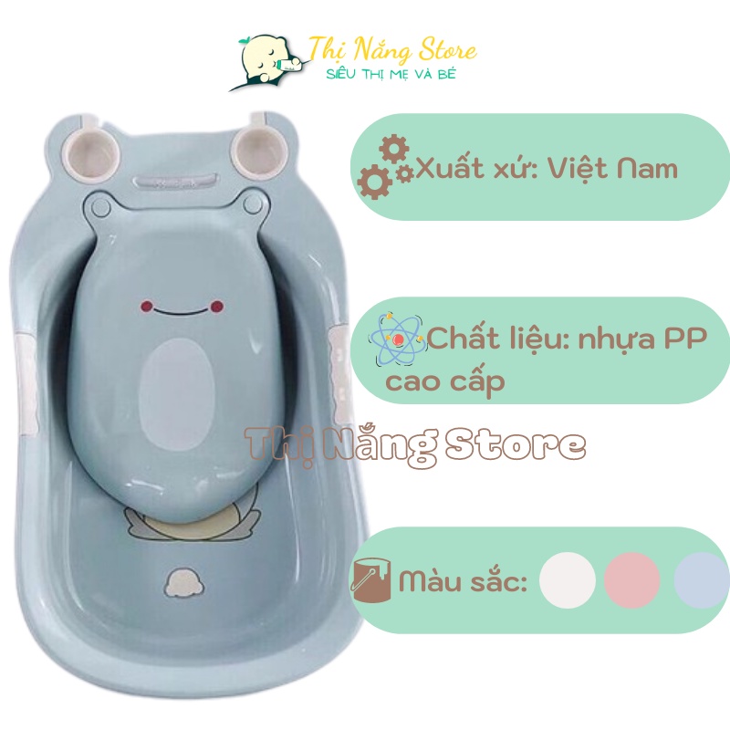Thao tắm bé, Chậu tắm ếch Việt Nhật cho bé sơ sinh và trẻ nhỏ có tựa lưng Thị Nắng Sto